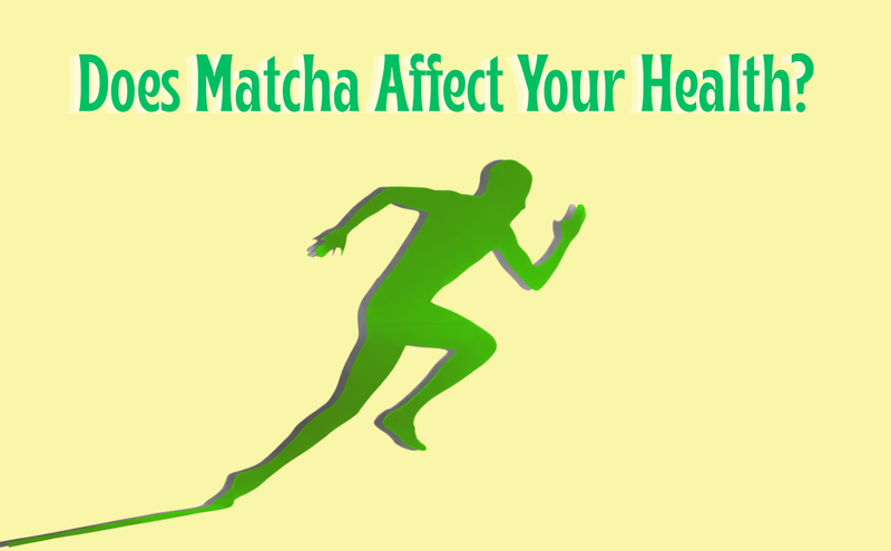 Green silhouette of a running athlete illustrating the health and performance benefits of drinking matcha green tea