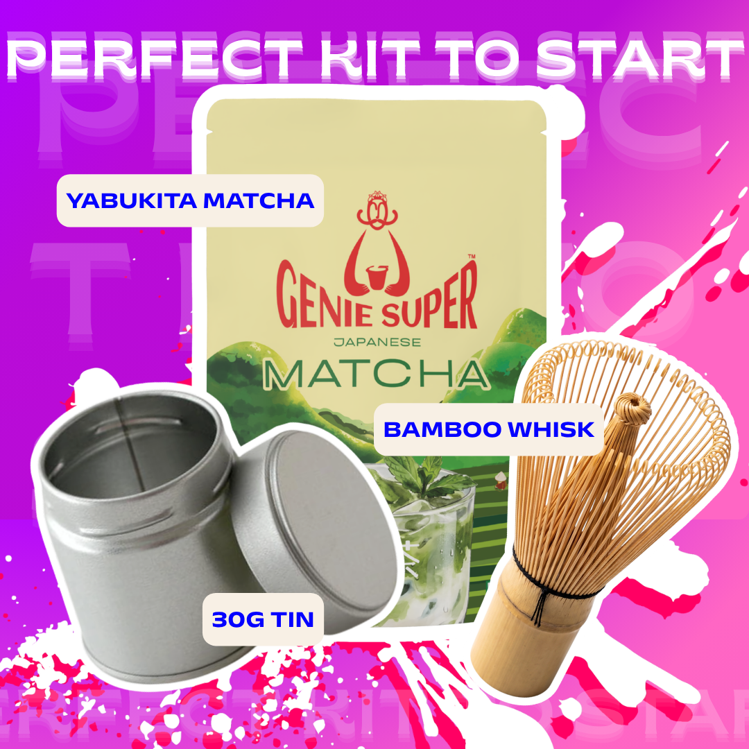 Matcha Starter Kit with Bamboo Whisk & Tin