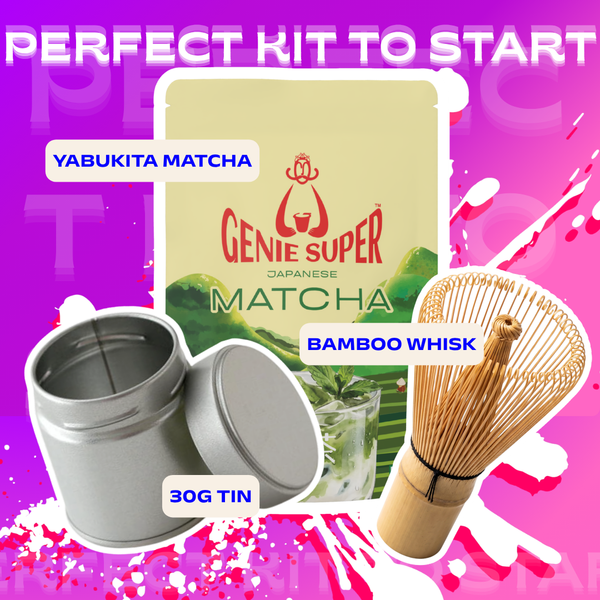 Matcha Starter Kit with Bamboo Whisk & Tin
